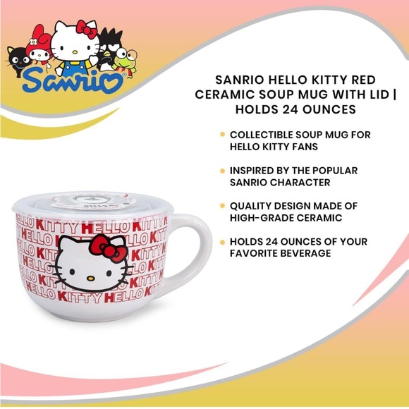 Hello Kitty Ceramic Mug with lid - Picture 7 of 8